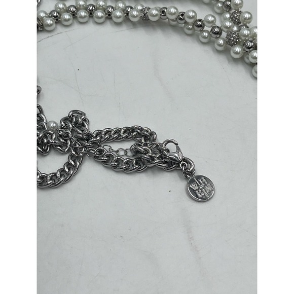 WHITE HOUSE BLACK
MARKET Pearl Tassel Pave Crystal Accents Necklace - Picture 10 of 15